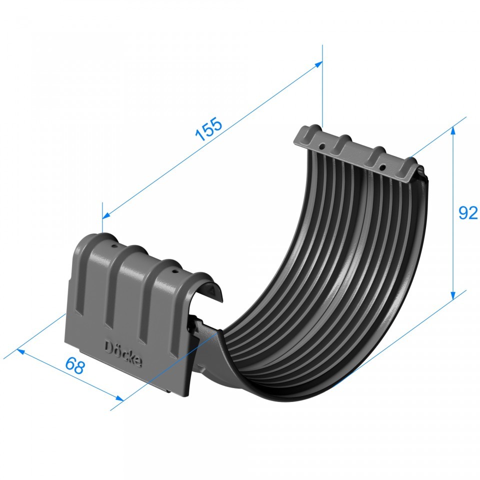 Соединитель желоба металлический Docke Stal Premium RAL 8017 Каштан 125 мм Соединитель желоба металлический Docke Stal Premium RAL 8017 Каштан 125 мм — изображение 2