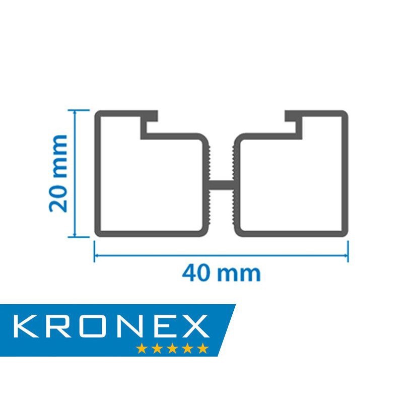 Лага алюминиевая опорная Kronex 3000х40х20 мм Лага алюминиевая опорная Kronex 3000х40х20 мм — изображение 2