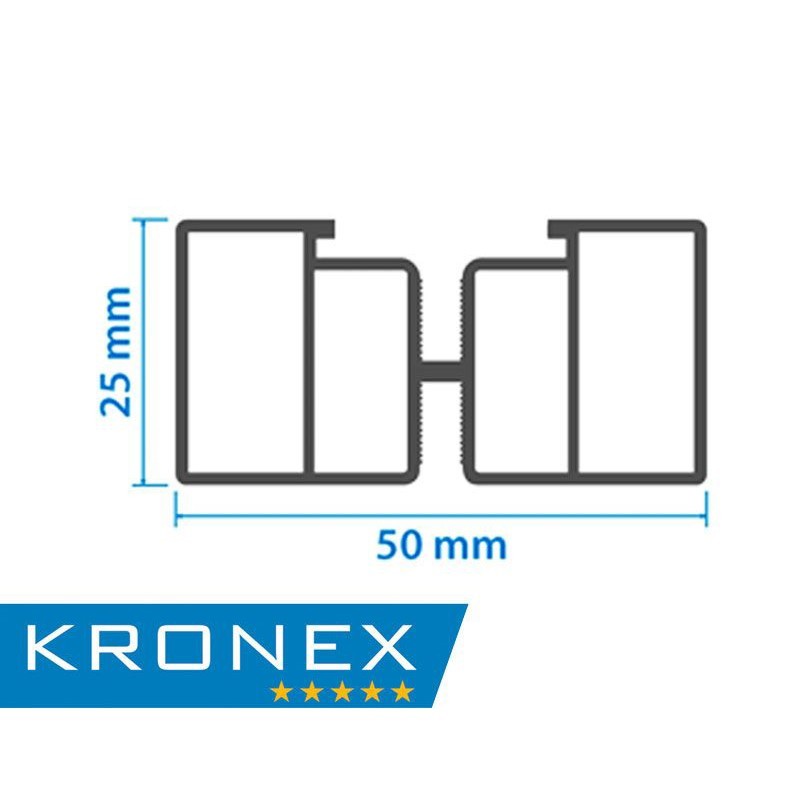Лага алюминиевая несущая Kronex 3000х50х25 мм Лага алюминиевая несущая Kronex 3000х50х25 мм — изображение 2