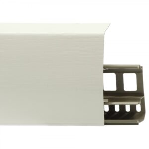 Плинтус напольный ПВХ с монтажной планкой Line Plast LS002 Белый глянец 2200х85х21 мм