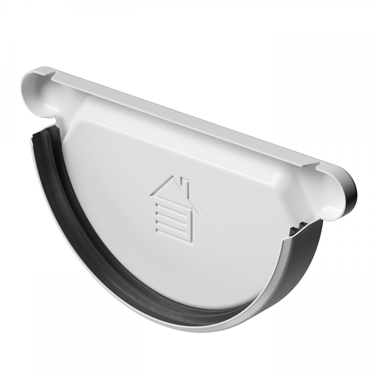 Заглушка желоба металлическая Docke Stal Premium RAL 9010 Пломбир 125 мм Заглушка желоба металлическая Docke Stal Premium RAL 9010 Пломбир 125 мм