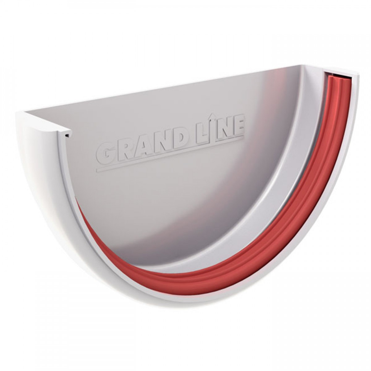 Заглушка желоба ПВХ Grand Line Классика RAL 9003 Белая 120 мм Заглушка желоба ПВХ Grand Line Классика RAL 9003 Белая 120 мм