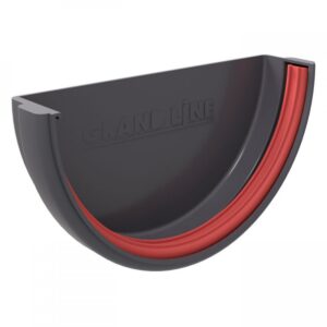 Заглушка желоба ПВХ Grand Line Классика RAL 7024 Графит 120 мм